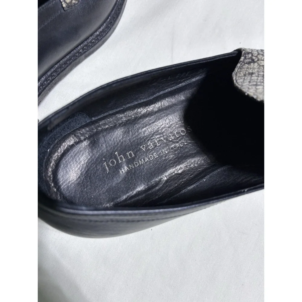 $598 John‎ Varvatos Collection Made in Italy Snakeskin Leather Loafers 9.5
